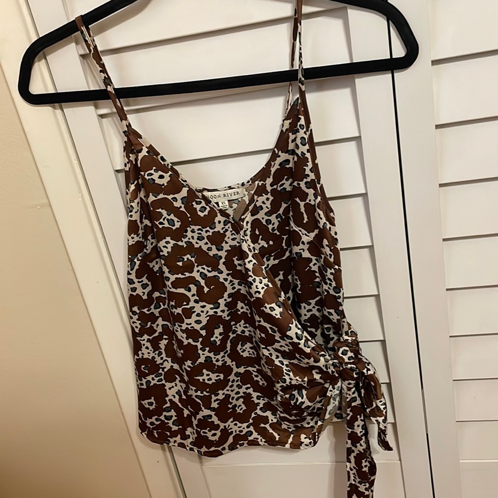 Silk wrap tank top moon river